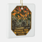 Joshua Tree Nationalpark Sunset Retro Emblem Keramikornament (Rechts)