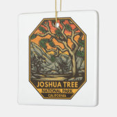 Joshua Tree Nationalpark Sunset Retro Emblem Keramikornament (Links)