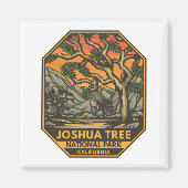 Joshua Tree Nationalpark Sunset Retro Emblem Magnet (Vorne)