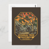 Joshua Tree Nationalpark Sunset Retro Emblem Postkarte (Vorne/Hinten)