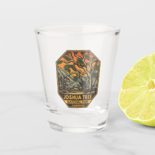 Joshua Tree Nationalpark Sunset Retro Emblem Schnapsglas