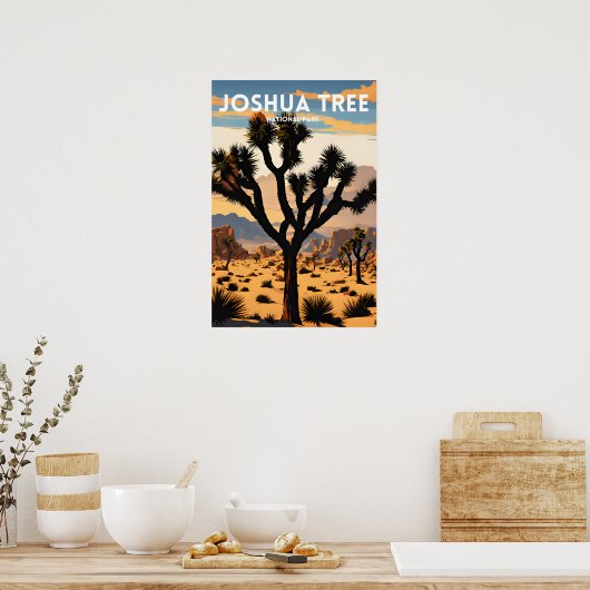 Joshua Tree Nationalpark Traditionelle Reise Poster (Küche)