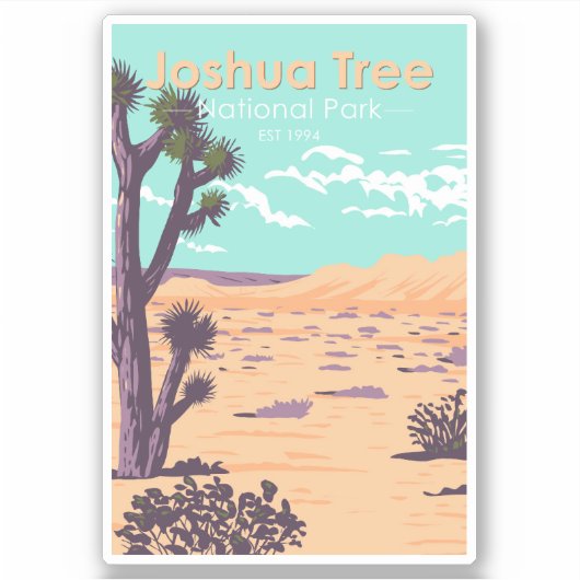 Joshua Tree Nationalpark Tule Springs Vintag Aufkleber (Vorderseite)