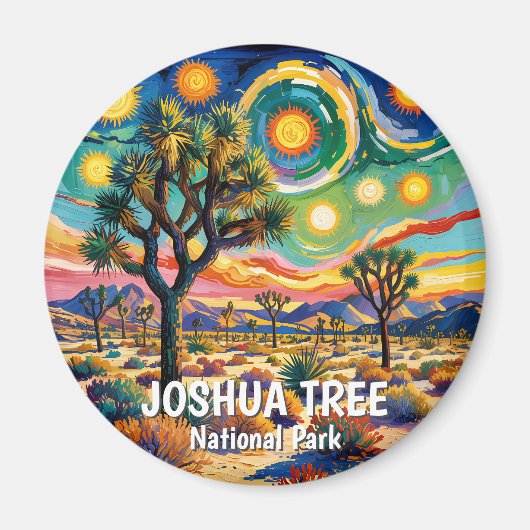 Joshua Tree Nationalpark Van Gogh Farbig Wüste Magnet (Vorne)