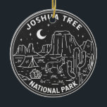 Joshua Tree Nationalpark Vintag Monoline Keramik Ornament<br><div class="desc">Joshua Tree Monoline Kunstwerk. Der Park ist nach den verdrehten,  überdachten Joshua-Bäumen der Region benannt,  der Park erstreckt sich über die Kakteen-gepunktete Colorado-Wüste und die Mojave-Wüste.</div>