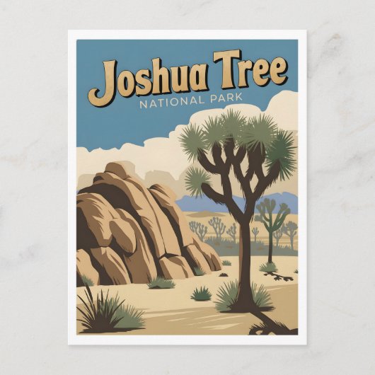 Joshua Tree Nationalpark Vintag Postkarte (Vorderseite)