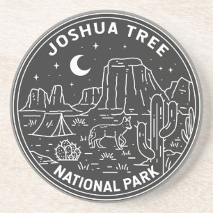 Joshua Tree Nationalpark Vintage Monoline Getränkeuntersetzer