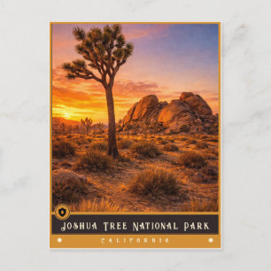 Joshua-Tree-Nationalpark Vintage-Postkarte Postkarte