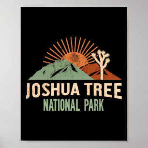 Joshua Tree Nationalpark Vintage Wandern Camping O Poster