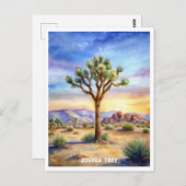 Joshua Tree Nationalpark Wasserfarbenmalerei Postkarte (Vorne/Hinten)