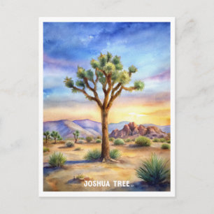 Joshua Tree Nationalpark Wasserfarbenmalerei Postkarte