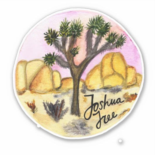 Joshua Tree Nationalpark Watercolor Aufkleber (Vorderseite)