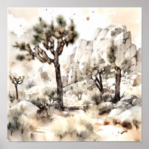 Joshua Tree Nationalpark Watercolor Poster