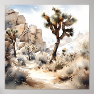 Joshua Tree Nationalpark Watercolor Poster