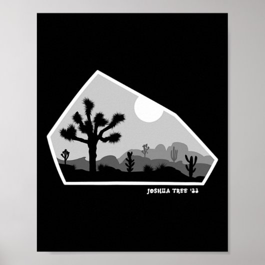 Joshua Tree Retro Boulder Dunkel Poster (Vorne)