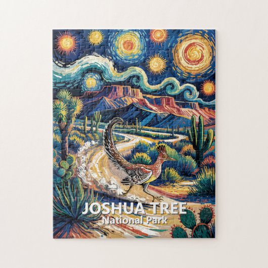 Joshua Tree Roadrunner Colorful Desert Landscape Puzzle (Vertikal)