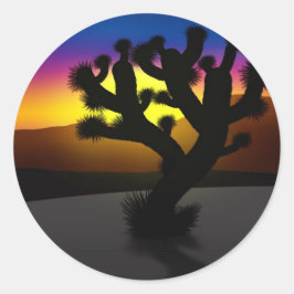 Joshua Tree Runder Aufkleber