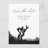 Joshua Tree Save the Date Postcard Black & White Postkarte (Vorderseite)