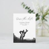 Joshua Tree Save the Date Postcard Black & White Postkarte (Stehend Vorderseite)