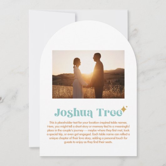 Joshua Tree Tischnummer (Rückseite)