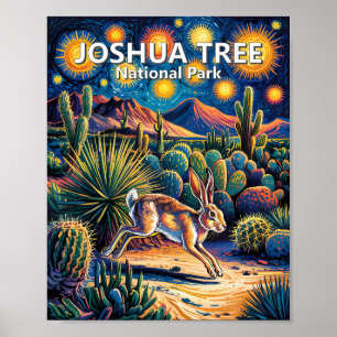 Joshua Tree Van Gogh Wüsten-Wildlife Jackrabbit Poster