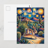 Joshua Tree Van Gogh Wüsten-Wildlife Jackrabbit Postkarte (Vorne/Hinten)