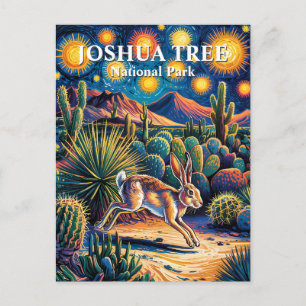 Joshua Tree Van Gogh Wüsten-Wildlife Jackrabbit Postkarte