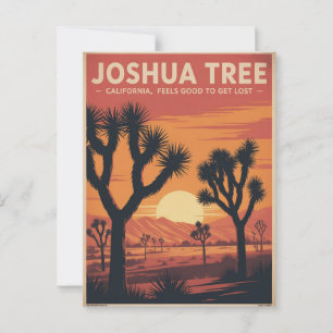 Joshua Tree Vintage Travel Poster Postkarte