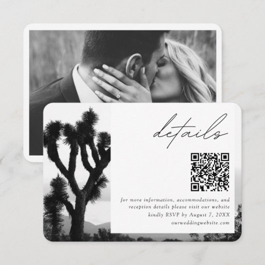 Joshua Tree Wedding Details QR Code UAWG Begleitkarte (Vorne/Hinten)