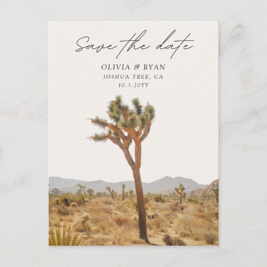 Joshua Tree Wedding Save the Date Postkarte (Vorderseite)