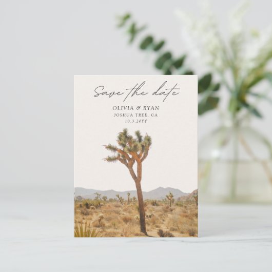 Joshua Tree Wedding Save the Date Postkarte (Stehend Vorderseite)