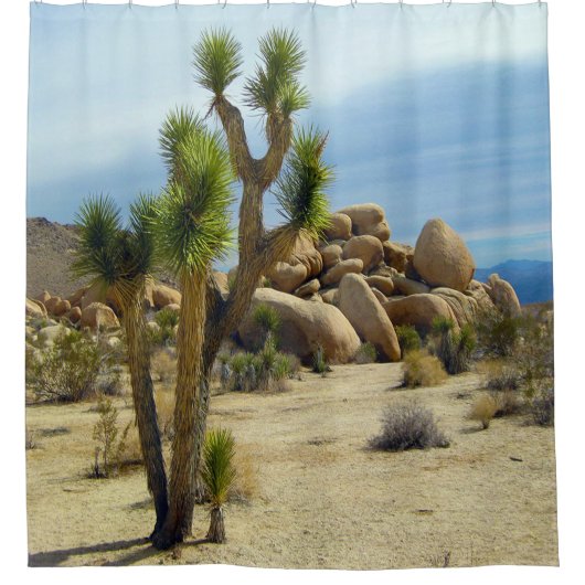 Joshua Tree, Wüstenlandschaft Duschvorhang (Vorderseite)