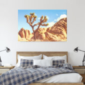 Joshua Trees Landschaft mit Felsformationen Leinwanddruck (Insitu (Schlafzimmer))