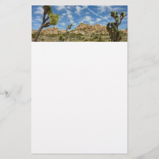 Joshua Trees und Blue Sky Wüste Landschaft Briefpapier (Vorderseite)