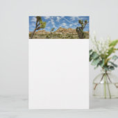 Joshua Trees und Blue Sky Wüste Landschaft Briefpapier (Stehend Vorderseite)