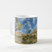 Joshua Trees und Blue Sky Wüste Landschaft Kaffeetasse (Vorderseite Links)