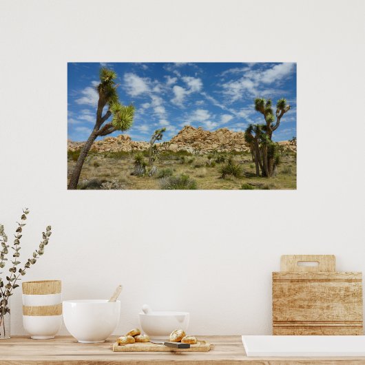 Joshua Trees und Blue Sky Wüste Landschaft Poster (Küche)