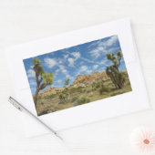 Joshua Trees und Blue Sky Wüste Landschaft Rechteckiger Aufkleber (Umschlag)