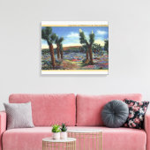 Joshua Trees und Wüste Wild Blume View Leinwanddruck (Insitu (Wohnzimmer))