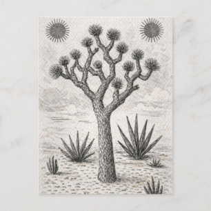 joshuabaum skizze wüsten skizzen kunst ankündigungspostkarte