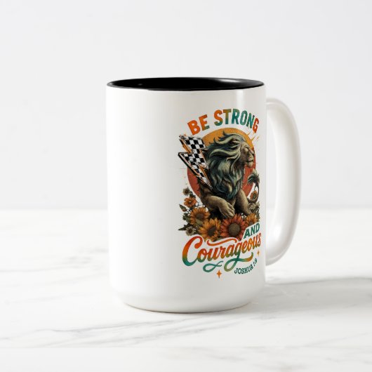 Joshus 1:9 zweifarbige tasse (VorderseiteRechts)