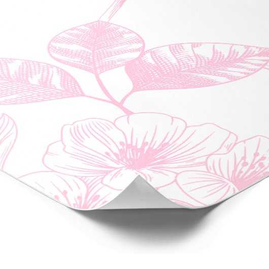 Josie | Benutzerdefiniertes rosa Teddy-Bär-Kinderz Poster (Ecke)