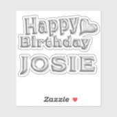 Josie Happy Birthday silver Aufkleber Sticker (Blatt)