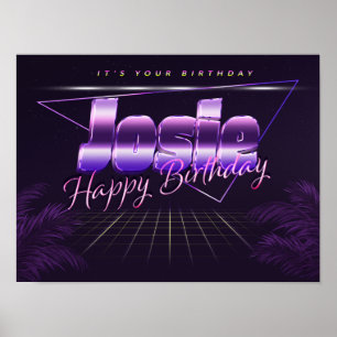 Josie Name Vorname lila Retro Poster Geburtstag be