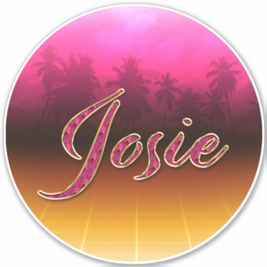 Josie Vorname Name golden pink Aufkleber Sticker (Vorderseite)