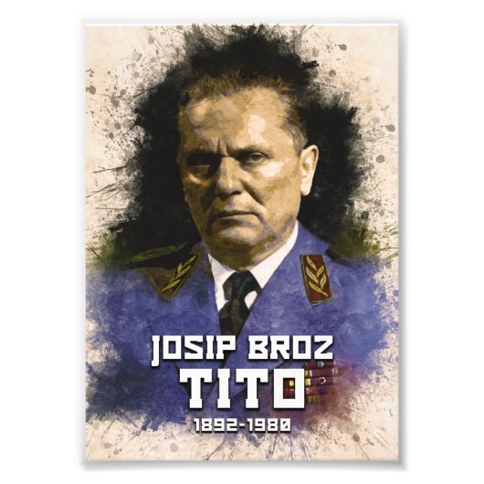 Josip Broz Tito 1892 - 1980 SFRJ Farbportrait Fotodruck (Vorne)