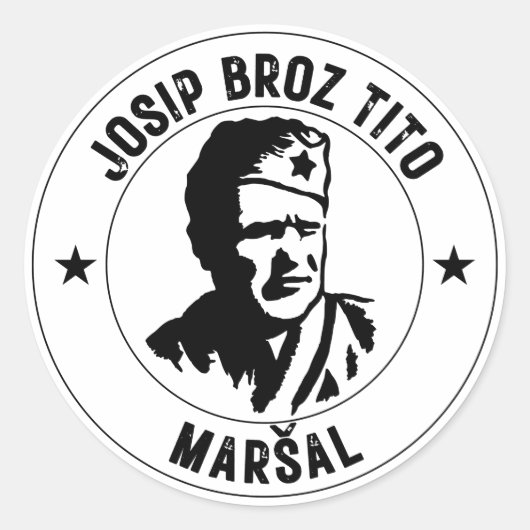 Josip Broz Tito Maršal Runder Aufkleber (Vorderseite)