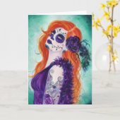 Joslyn Day of the Dead card By renee Lavoie Karte (Gelbe Blume)