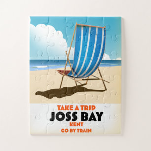 Joss Bay Kent Reiseposter im Vintage-Stil. Puzzle