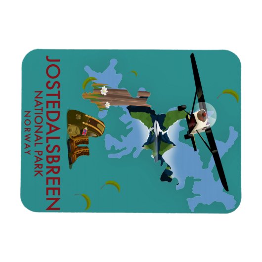 Jostedalsbreen National Park Flight Poster Magnet (Horizontal)